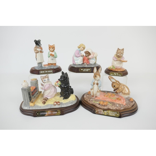 69 - Five Beswick limited edition Peter Rabbit and Friends figure groups comprising 'Duchess and Ribby', ... 