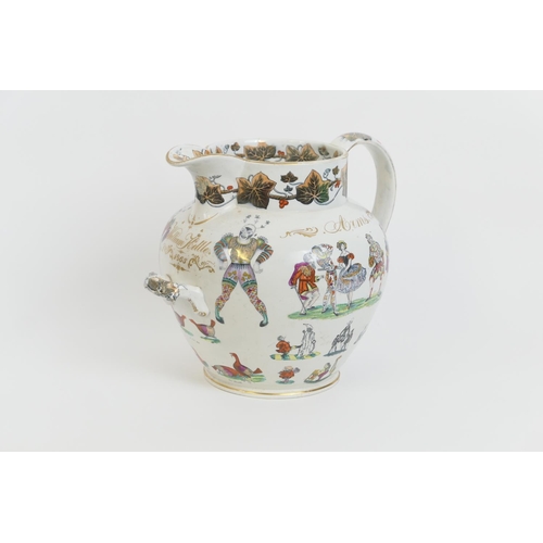 70 - Rare Elsmore & Forster dated Grimaldi ale jug, circa 1865, inscribed with the recipient's name and d... 