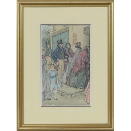 424 - Marian V Wheelhouse (Exh. 1895-1933), Illustration for Gaskill's Cousin Phillis, watercolour, pen an... 