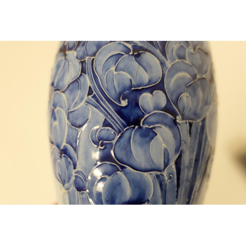 63 - William Moorcroft for Macintyre, Florian vase, circa 1900, slender waisted form decorated with crocu... 