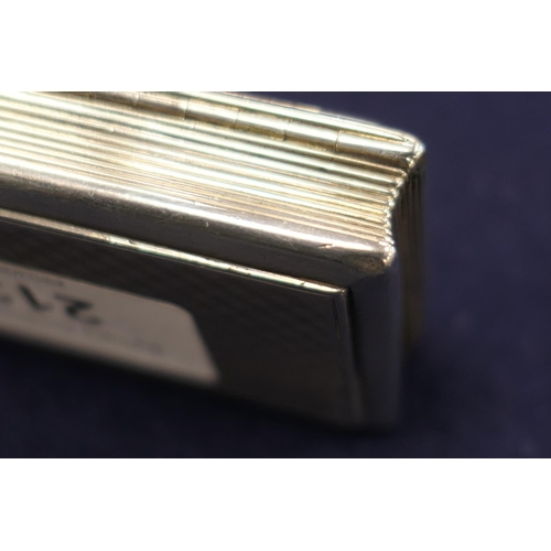 213 - Victorian silver snuff box, by Nathaniel Mills, Birmingham 1846, rectangular form, the cover engrave... 