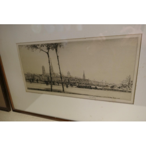 553 - James McBey (1883-1959), Rouen, drypoint etching, 1916, signed in pencil by the artist, labelled ver... 