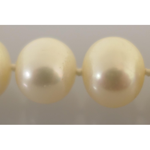 367 - String of baroque pearls, sizes approx. 11mm-14mm, length 45cm, with gold plated magnetic clasp; als... 