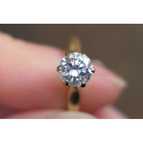 296 - Diamond solitaire ring, the round brilliant diamond of approx. 1ct, colour estimated as H/J and clar... 