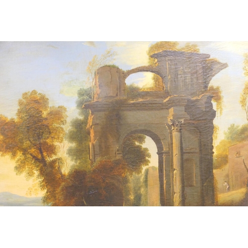 462 - English School (early 19th Century), Italianate capriccio landscape, oil on canvas, 66cm x 85cm