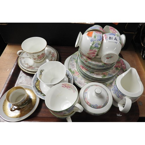 81A - Royal Albert Fonteyn pattern part tea service, other china cups and saucers