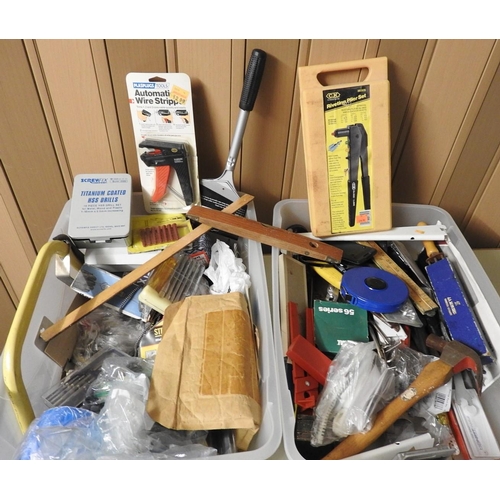 112 - Assorted household tools (2 tubs)