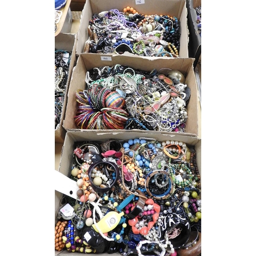 116 - Three boxes of mixed costume jewellery