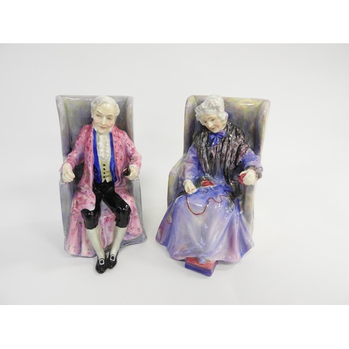 145 - Pair of Royal Doulton figures 'Darby and Joan' (HN1427) and 'Joan' (HN1422), height 14cm