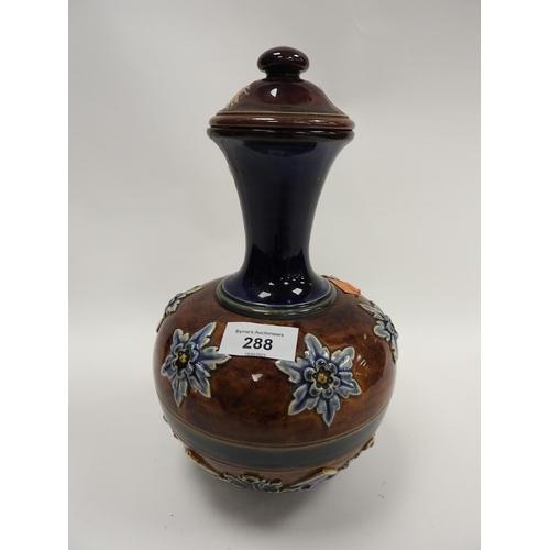 288 - Doulton Lambeth stoneware bottle vase inscribed to the base 'Made only for Claudius Ash & Sons Ltd, ... 