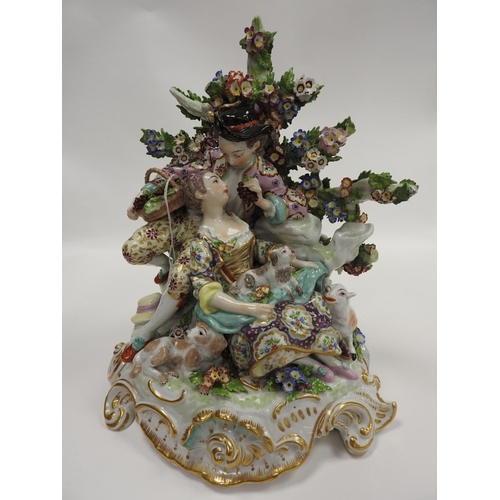 291 - German porcelain figure group 'The Lovers', height 34cm