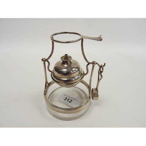 312 - George V silver burner or warmer, height 12cm