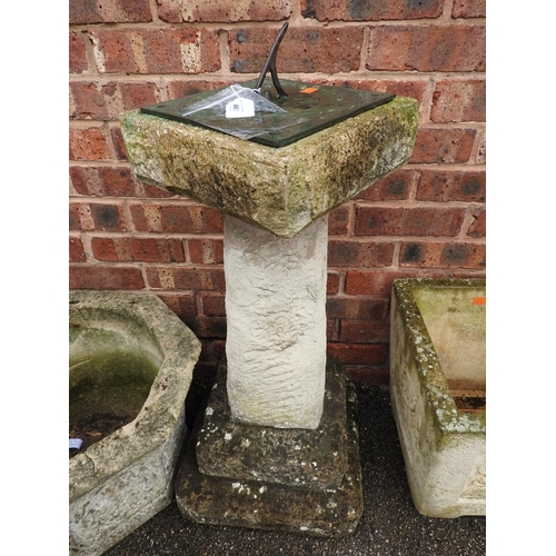 461 - Reconstituted stone pedestal sun dial