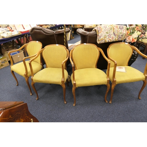 746 - Set of four George V walnut armchairs purported to have been bought at an auction of the closing of ... 