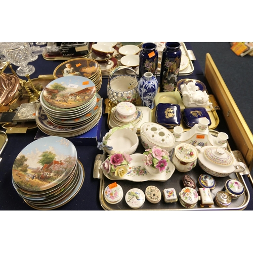 107 - Quantity of collectors' plates including Norman Rockwell and others; also mixed ornamental china inc... 