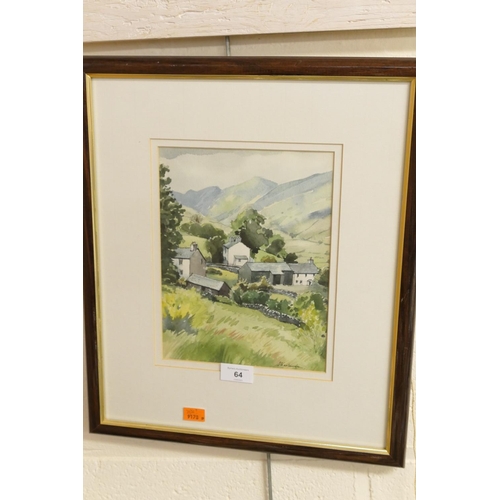 64 - S. Warburton, 'View of Troutbeck, Lake District', signed, watercolour