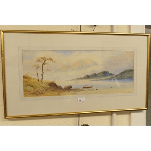 76 - E L Herring (active late 19th Century), Killarney, watercolour, signed, 23cm x 58cm