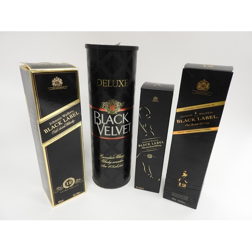 206 - Two Johnny Walker 12 y.o. Black Label Scotch Whisky (both boxed), and a half bottle similar, also Bl... 