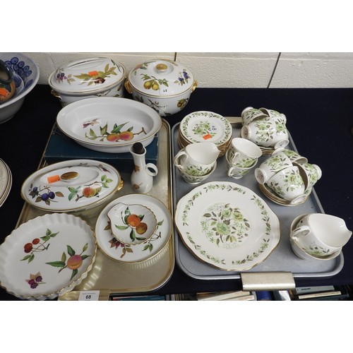 68 - Royal Worcester Evesham pattern oven-to-table wares; also Colclough china part tea service