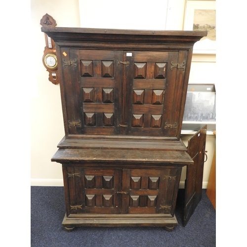 325 - Spanish hardwood four door cabinet, width 111cm, height 172cm