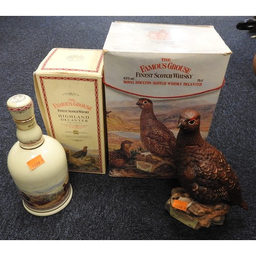 200A - Royal Doulton Matthew Gloag & Son ltd. Famous Grouse scotch whisky decanter, with contents (card box... 