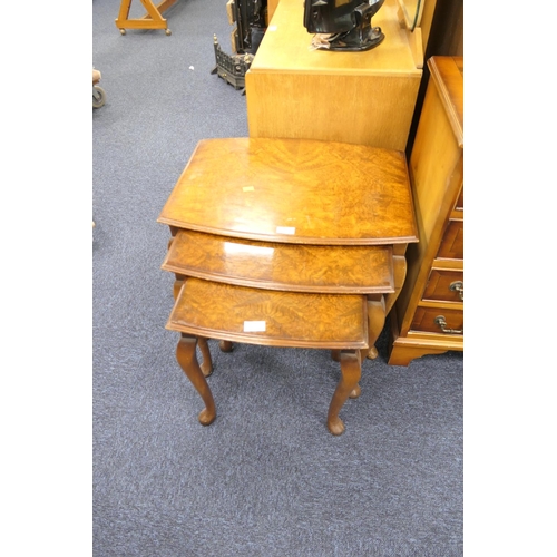 491 - Nest of burr walnut occasional tables