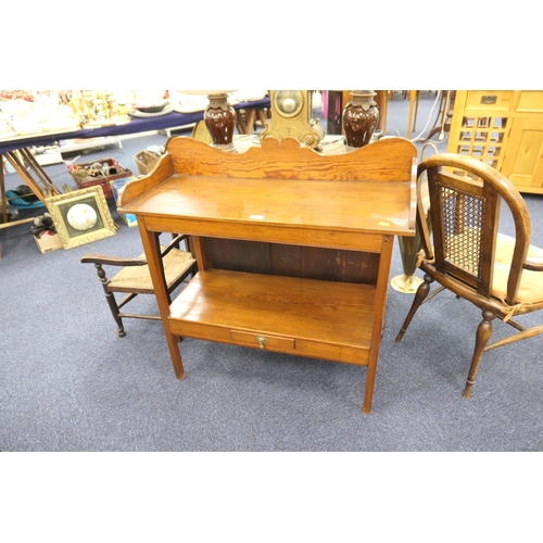 499 - Victorian pitch pine washstand, width 87cm