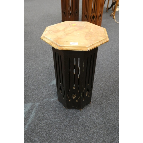 507 - Mahogany and faux marble painted octagonal topped table in Secessionist style, height 57cm, width 47... 