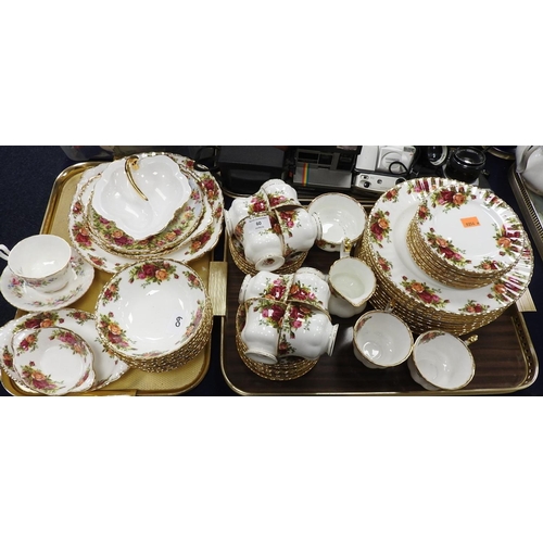 60 - Royal Albert Old Country Roses dinner and tea wares; also a Royal Albert Val d'Or serving tray and a... 