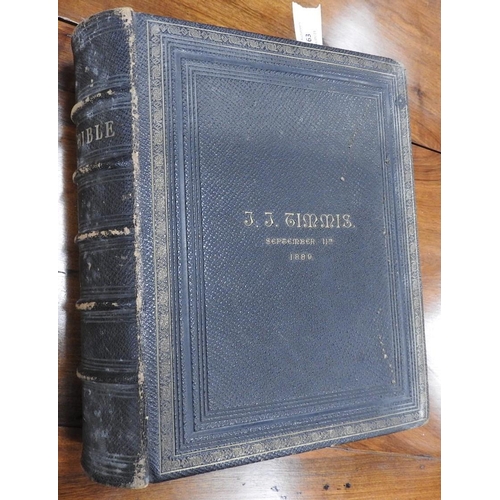 63 - Presentation Bible with interior in extremely good condition, dated September 11th 1889 presented to... 