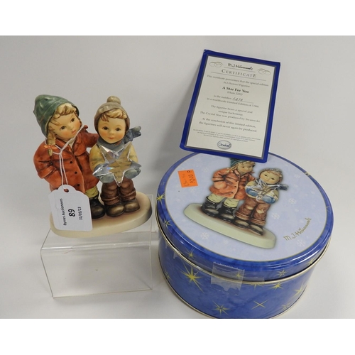 89 - Limited edition Hummel figure 'Star for you' complete with certificate and presentation tin box