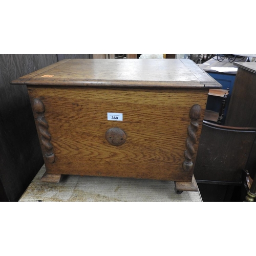 368 - Oak coal scuttle with liner