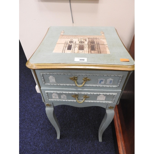 390 - Painted bedside chest in the French style