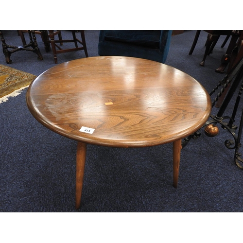 454 - Ercol medium stained elm circular coffee table, 73cm diameter