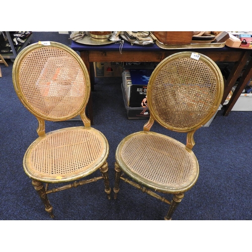 458 - Pair of French gilt bergere side chairs