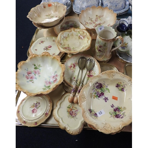 88 - Quantity of Victorian and later blush ground ceramics including pedestal fruit dishes, salad bowls, ... 