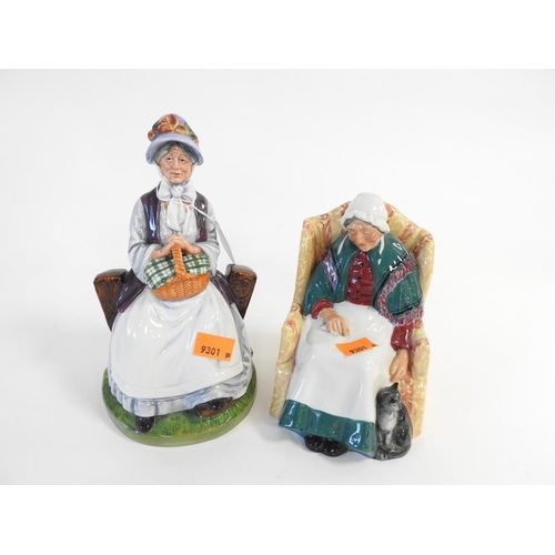 186 - Two Royal Doulton figures 'Rest a While' and 'Forty Winks'