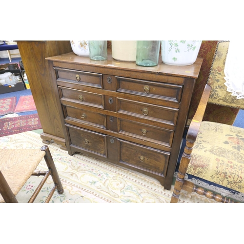 596 - Oak moulded chest of drawers, late 17th Century, width 98cm, height 88cm, depth 53cm