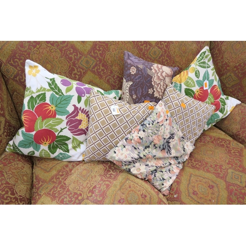 598 - Small number of pattern fabric cushions