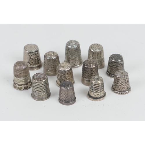 109 - Small collection of silver and other thimbles, including Charles Horner, Chester 1913; royal commemo... 