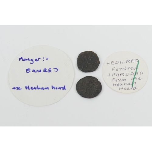 144 - Aethelred II of Northumbria (r. circa 840-848), copper styca, two examples, weights approx. 1.2/1.3g... 