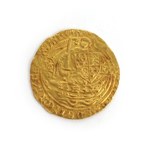 145 - Edward III (1327-77), Transitional Treaty Period, half Noble, MM cross potent, 25mm, weight approx. ... 