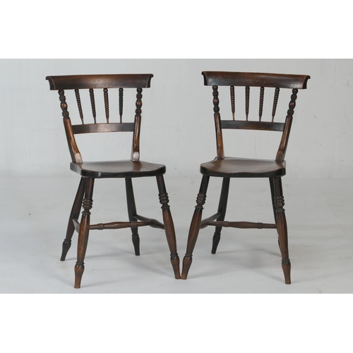 581 - Pair of simulated rosewood bobbin and bar back side chairs, circa 1835, height 81cm