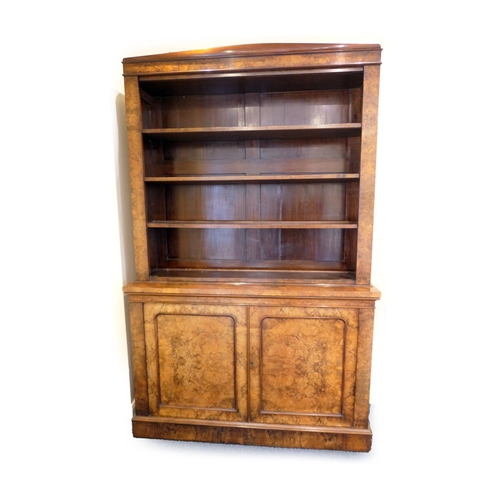 604 - Late Victorian burr walnut library bookcase, by T H Filmer & Sons, Oxford Street, London, having thr... 