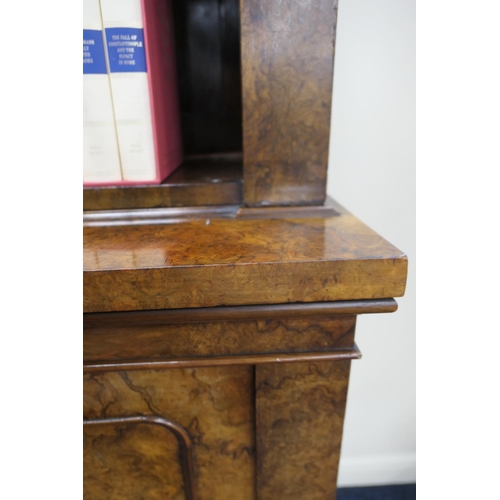 604 - Late Victorian burr walnut library bookcase, by T H Filmer & Sons, Oxford Street, London, having thr... 