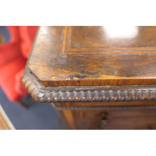 601 - French rosewood and inlaid collector's chest, circa 1900, crossbanded throughout and with ebonised r... 