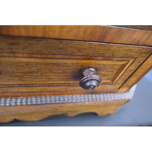 601 - French rosewood and inlaid collector's chest, circa 1900, crossbanded throughout and with ebonised r... 