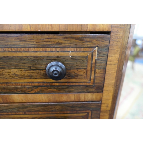 601 - French rosewood and inlaid collector's chest, circa 1900, crossbanded throughout and with ebonised r... 