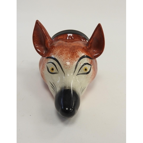 143 - Staffordshire made fox mask stirrup cup