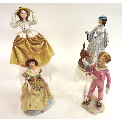 151 - Royal Worcester Victorian series figure 'Felicity', also a further Worcester figure 'The Parakeet' a... 